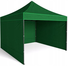 Kerti rendezvény pavilon Easy-Up 3 x 3 m-es stabil acélvázas pavilon, 3 oldalfallal, zöld