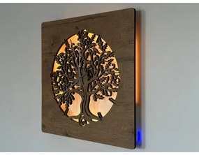 Li-Go 5652/DUB2 - LED dimmelhető falióra LED/10W/5V 20000 mAh 42x42 cm tölgy+ távirányító