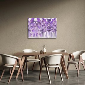 Kép - Lila levelek vakolatban (70x50 cm)
