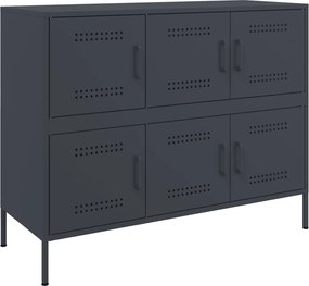 vidaXL antracitszürke acél tálalószekrény 100,5 x 39 x 79 cm