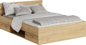 Ágykeret, 140x200, sonoma tölgyfa, MICHIGAN NEW