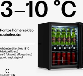 Klarstein Beersafe italhűtő üvegajtóval | 64 x 48 cm | LED-es belső világítás