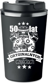 Prémium Termo Bögre fekete vicces ajándék 50 éves Születésnapra KT_406