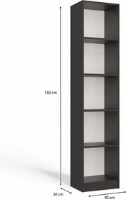 R40 polcos szekrény, 40x182x30 cm, antracit