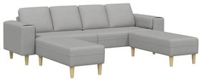 Kanapé Szett 3 pcs Felhős szürke szövet