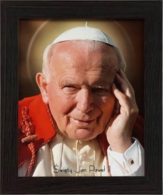 Vászonkép 30x25 Szent II. János Pál Pápa Wenge Keret