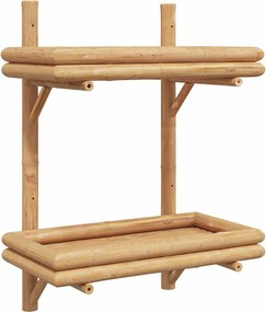 vidaXL Falpolc polcokkal tárolóval Barna 39 x 26 x 60 cm bambusz