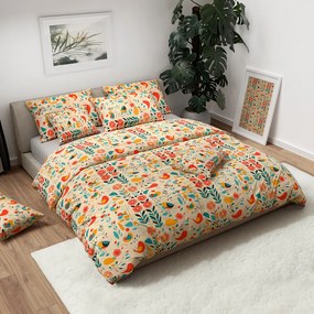 Krep ágynemű RETRO BIRD színes Ágyneműhuzat mérete: 70 x 90 cm | 140 x 200 cm