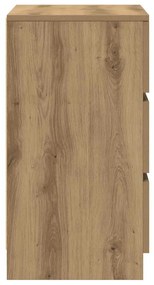 vidaXL 2 db kézműves tölgy éjjeliszekrények 3 fiókkal 39x35x65 cm