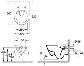 Villeroy & Boch 5614R0AM - SUBWAY 2.0 fali WC kerámia/bézs