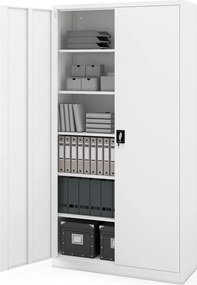 Magas fehér fém irodai szekrény, 1150x2200x400 mm: : JAN II H2200