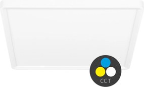 Ecolite Led lĂĄmpatest nĂ©gyzet alakĂș 32W 40cm Cct 3840lm IP40 fehĂ©r peremmel W008S-CCT/32