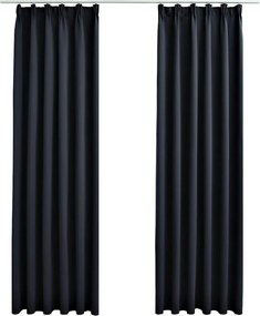 vidaXL 2 db antracitszürke sötétítőfüggöny kampókkal 140 x 175 cm
