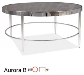 Aurora B dohányzóasztal 82cm Márvány - Króm
