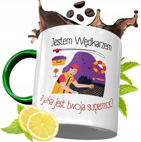 Zöld Bögre Horgászoknak Ajándékba, fényképes nyomattal