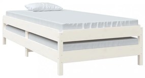 fehér tömör fenyőfa egymásra rakható ágy 75x190 cm