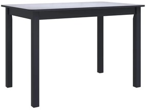 Fekete tömör gumifa étkezőasztal 114 x 71 x 75 cm