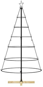 Karácsonyi kúp fa állvánnyal Fekete 150 cm Acél