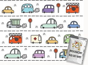 Fotótapéta Flizelina Járművek Autó Színes Gyerekszoba 300x210 ragasztó