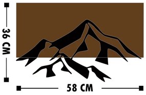 Fali dekoráció 58x36 cm hegy motívum fa/fém