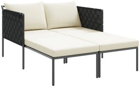 Napozóágy párnákkal 2 fő részére Anthracite 115x153x69,5 cm Acél