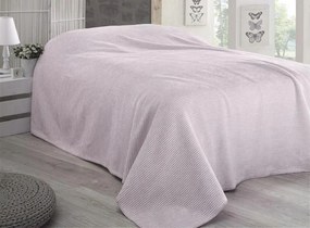 Pamut-akril takaró 150x200 púder rózsaszín csíkos