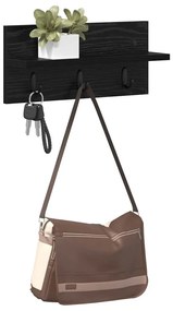 Fali Kabáthorog polcokkal Musta tammi 40 x 10.5 x 18 cm Faanyag
