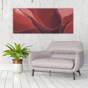 Kép - Piros absztrakt virág N⁰2 (120x50 cm)