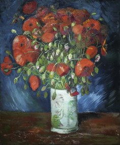 Reprodukció Vase with Poppies (1886), Vincent van Gogh