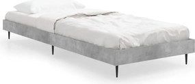 vidaXL betonszürke szerelt fa ágykeret 75 x 190 cm
