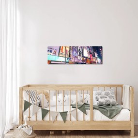 Kép - New York Theater District (órával) (90x30 cm)