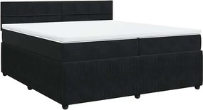 vidaXL fekete bársony rugós ágy matraccal 200x200 cm