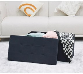 Fekete kordbársony Tárolós Puff. TAB-472 BK6