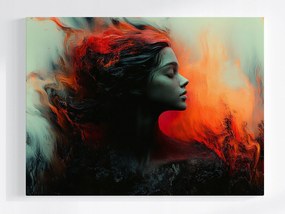 Vászonkép Canvas Nő Tűz Lángok Dark Art 80x60