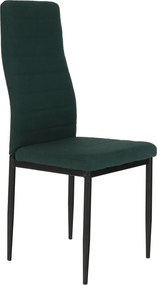 Szék, smaragd szövet/fekete fém, COLETA NOVA