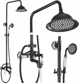 Falra szerelhető Fürdőszoba Zuhany Szett Vintage Régi Stílus Esőztető