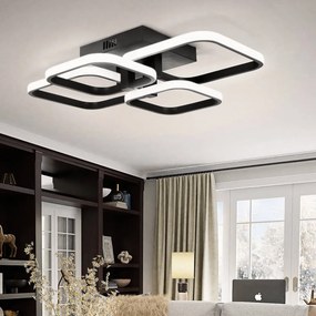 DOMENOLED 292 KWADRAT Modern LED Mennyezeti Lámpa Fekete LED IP20
