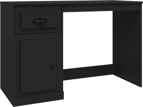 vidaXL fekete szerelt fa íróasztal fiókkal 115x50x75 cm