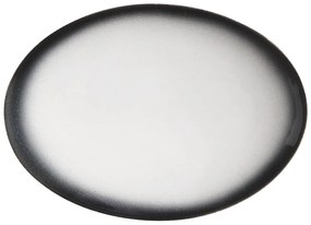 Caviar ovális fehér-fekete kerámia tányér, 30 x 22 cm - Maxwell &amp; Williams