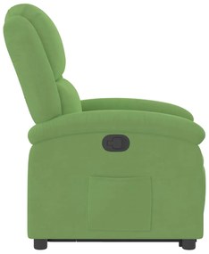 világoszöld bársony felállást segítő dönthető fotel