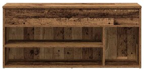 antik fa színű szerelt fa cipőtároló pad 102x30,5x45 cm