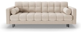 Bézs buklé kinyitható tárolóhelyes kanapé 222 cm Bali – Cosmopolitan Design