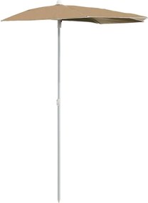 vidaXL tópszínű félköríves napernyő rúddal 180 x 90 cm