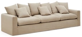 Bézs len kanapé 340 cm Nora – Kave Home