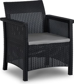 BRENTA kerti bútor szett fekete/szürke