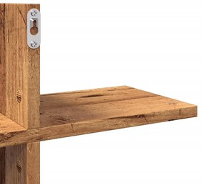 antik fa színű szerelt fa fali polc 124,5 x 18 x 60,5 cm