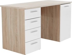 íróasztal, tölgy sonoma/fehér, EUSTACH