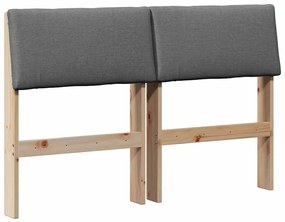 Kárpitozott fejtámla Sötétszürke 120 cm Tömör fenyőfa