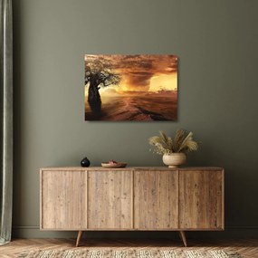 Narancssárga felhők képe (üvegen) (70x50 cm)