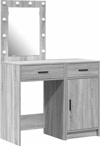 vidaXL Öltözködőasztal fiókkal 2 pcs Szürke 50 x 41 x 135 cm Faanyag